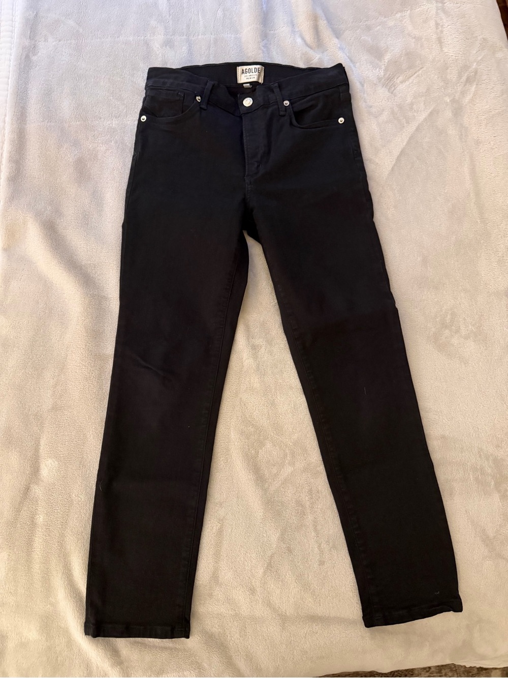 Agolde Women's Straight Leg Black Jeans